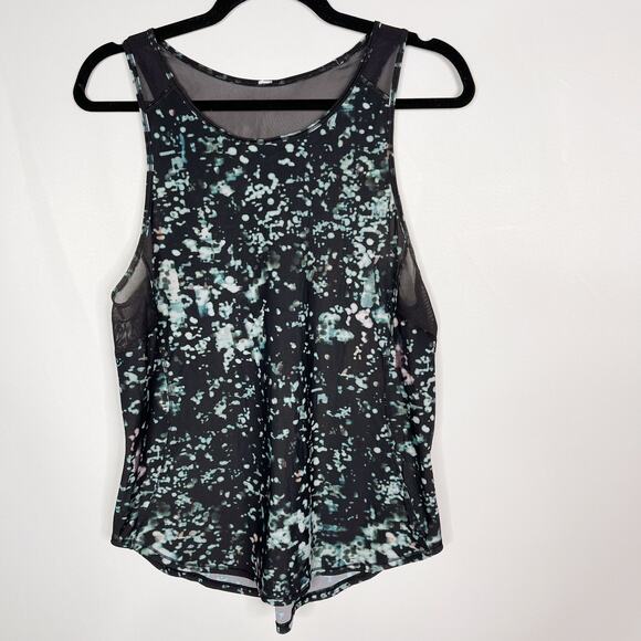 Lululemon Womens 8 Sculpt Tank II Pixel Haze Multi Black Mesh Piecing High Neck - Picture 1 of 9